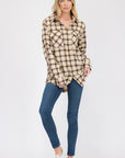 Womens Boyfriend Long Sleeve Flannel Shirt