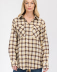 Womens Boyfriend Long Sleeve Flannel Shirt