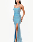 La Scala Back Lace Up Mermaid Dress with Shirring