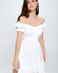 One and Only Collective Inc Off Shoulder Ruffle Mini Dress