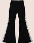 GJG Denim Mariposa Muse Butterfly Lace Bell Bottom Jeans — Black
