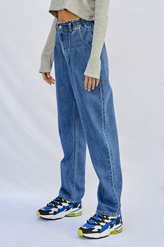 Insane Gene High Rise Pleated Mom Jeans