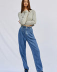 Insane Gene High Rise Pleated Mom Jeans