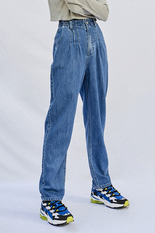 Insane Gene High Rise Pleated Mom Jeans