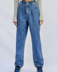 Insane Gene High Rise Pleated Mom Jeans