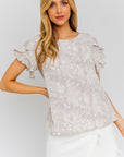 Gilli Short Sleeve Overlap Ruffle Top - Online Only