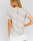 Gilli Short Sleeve Overlap Ruffle Top - Online Only