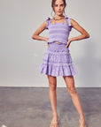 Do + Be Collection Lavender Tiered Ruffle Skirt