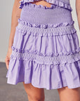 Do + Be Collection Lavender Tiered Ruffle Skirt