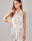 Do + Be Collection Sleeveless Front Tie Dress