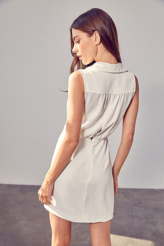 Do + Be Collection Collared Side Button Dress