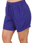 Zenana Plus Linen Drawstring Short - My Pampered Life Seattle