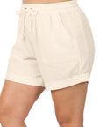 Zenana Plus Linen Drawstring Short - My Pampered Life Seattle