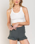 POL Smocked Ruffle Shorts