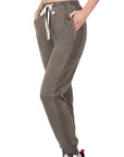 Zenana Pigment Dye Drawstring Waist Jogger Pant - My Pampered Life Seattle