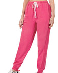 Zenana Pigment Dye Drawstring Waist Jogger Pant - My Pampered Life Seattle