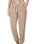 Zenana Pigment Dye Drawstring Waist Jogger Pant - My Pampered Life Seattle