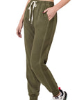 Zenana Pigment Dye Drawstring Waist Jogger Pant - My Pampered Life Seattle