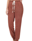 Zenana Pigment Dye Drawstring Waist Jogger Pant - My Pampered Life Seattle