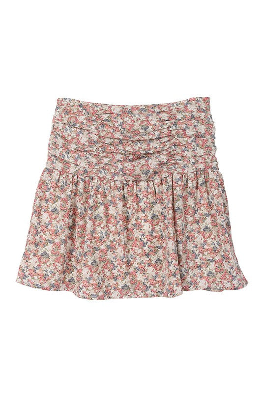 Lilou Shirred Floral Skirt