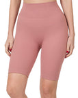 Zenana Seamless Ribbed High Waist Biker Shorts - Online Only