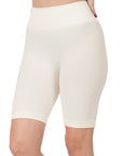 Zenana Seamless Ribbed High Waist Biker Shorts - Online Only