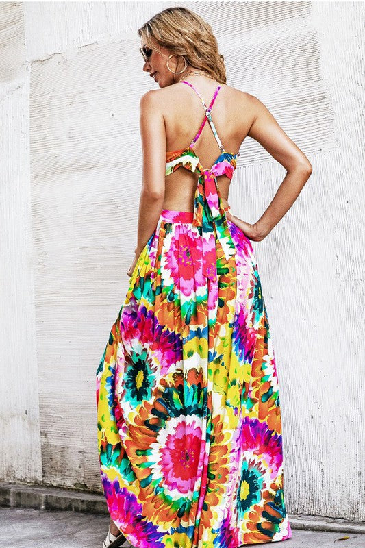 Miss Sparkling Maxi Dress with Back Tie Detail