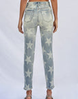 Insane Gene High Rise Star Printed Girlfriend Jeans