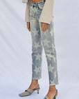 Insane Gene High Rise Star Printed Girlfriend Jeans