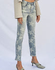 Insane Gene High Rise Star Printed Girlfriend Jeans