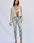 Insane Gene High Rise Star Printed Girlfriend Jeans