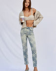 Insane Gene High Rise Star Printed Girlfriend Jeans