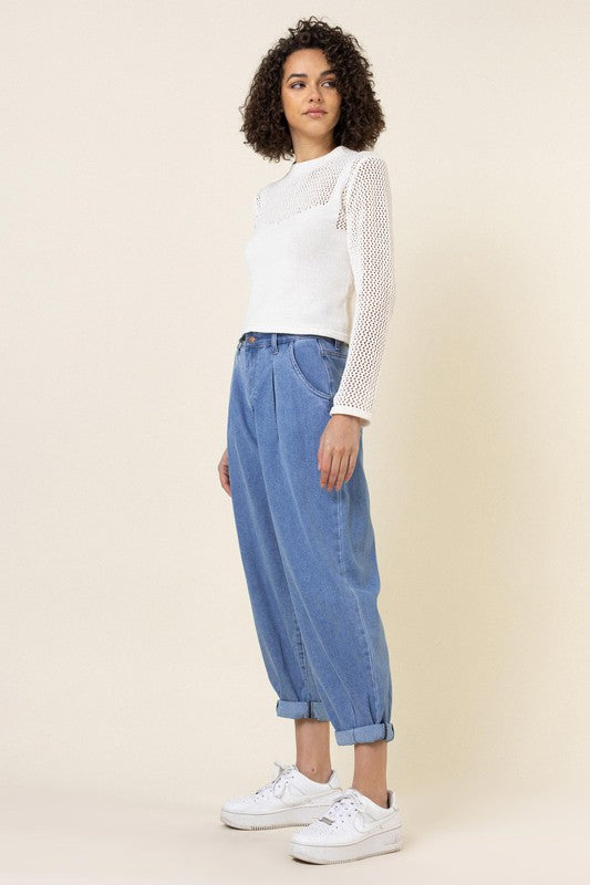 Slouchy High Waisted Jeans - Online Only