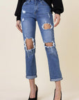 Vibrant M.i.U Distressed Boyfriend Jeans