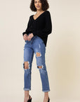 Vibrant M.i.U Distressed Boyfriend Jeans