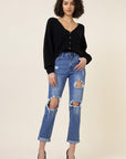 Vibrant M.i.U Distressed Boyfriend Jeans