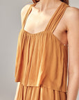 Mustard Seed Shirring Detail Romper