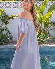 Off Shoulder Dress With Button Detail - Online Only