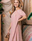 Off Shoulder Dress With Button Detail - Online Only