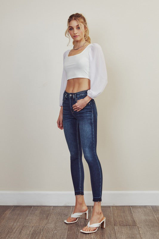 Kan Can High Rise Ankle Skinny Jeans - Online Only