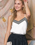 Trim Attached Camisole Top with Adjustable Trim - Online Only