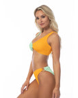 Textured 2 Tone Ring Accent Bikini Set