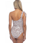 Snakeskin One Shoulder One Piece Swimsuit