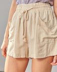 Mustard Seed Shirred Wide Waistband Shorts