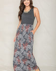 Plus Sleeveless Paisley Maxi Dress