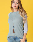 Waffle Knit Two Tone Tunic