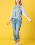 Waffle Knit Two Tone Tunic