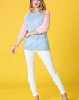 Waffle Knit Two Tone Tunic