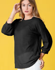 Plus Solid Waffle Knit Top