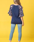 PLUS Ruffle Print Sleeve Tunic